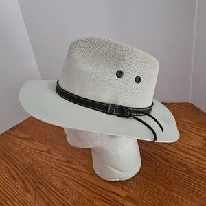 Golf Hat Fedora Sombreros Gonzalez SGV Medium Cotton Canvas Black Band